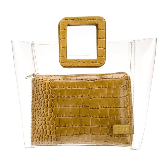 STAUD Handbags - STAUD PVC & Crocodile Shirley Top Handle Bag